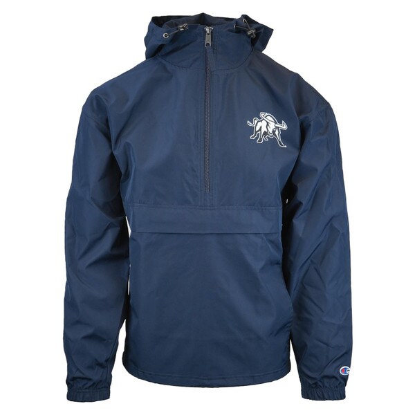 Aggie Bull Champion Packable Windbreaker Jacket Navy